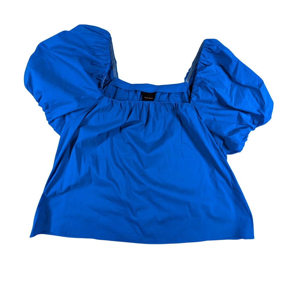 Alex Marie Blue Puff Sleeve Gemma Square Neck brrr Cooling Top XXL NWT - Picture 2 of 7
